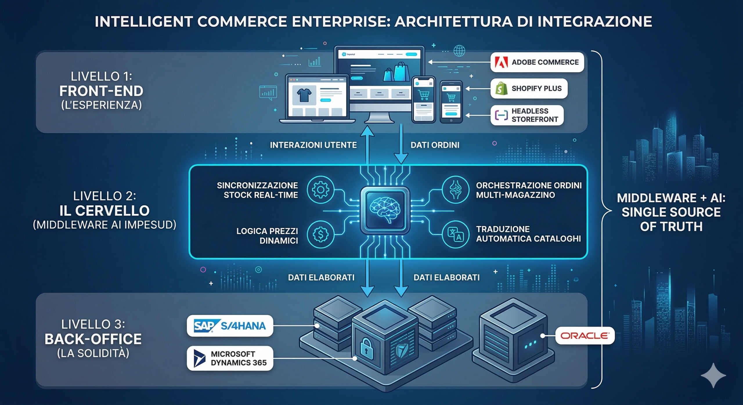 Architettura Integrazione Ecommerce Enterprise - Middleware AI Impesud